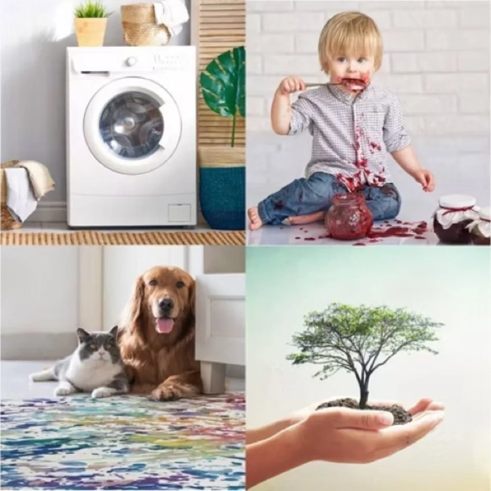 REALLIFE RUGS NWT Machine Washable Padded Joy Area Rug -Beige/Ivory -3x5 - Picture 5 of 10